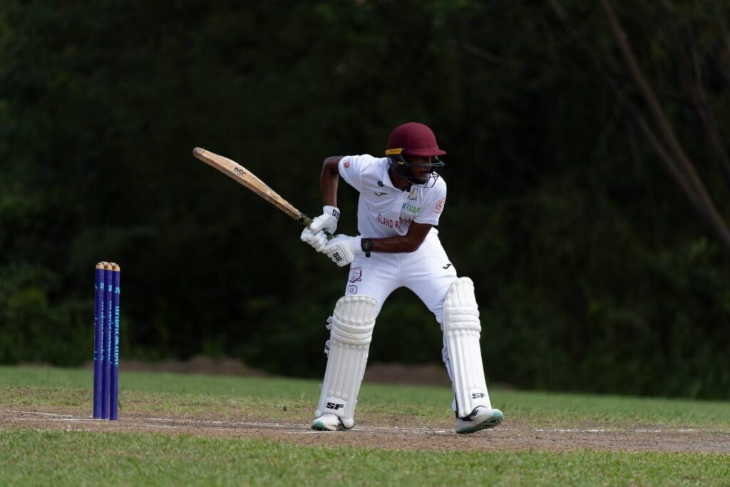 Presentation College Chaguanas’ Jaden Joseph plays a shot against Hillview College during the SSCL Premier Division match, on January 16, 2024 at Honeymoon Park, Tunapuna.  - Photo courtesy Dennis Allen for @TTGameplan