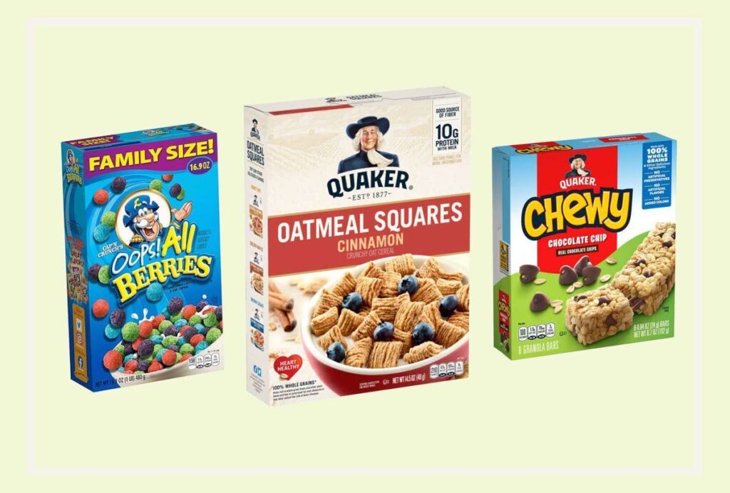 Three of the Quaker Oats products recalled by the company as reported by the Health Ministry. - Photo courtesy parents.com 