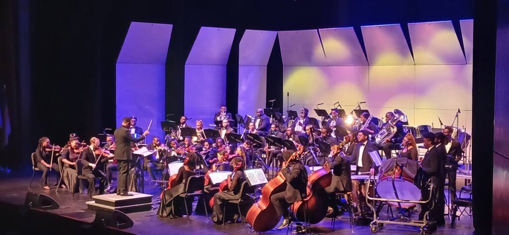 The National Philharmonic Orchestra performs at the Franco-German classical concert, at the National Academy for the Performing Arts in Port of Spain. - Photo by Joey Bartlett