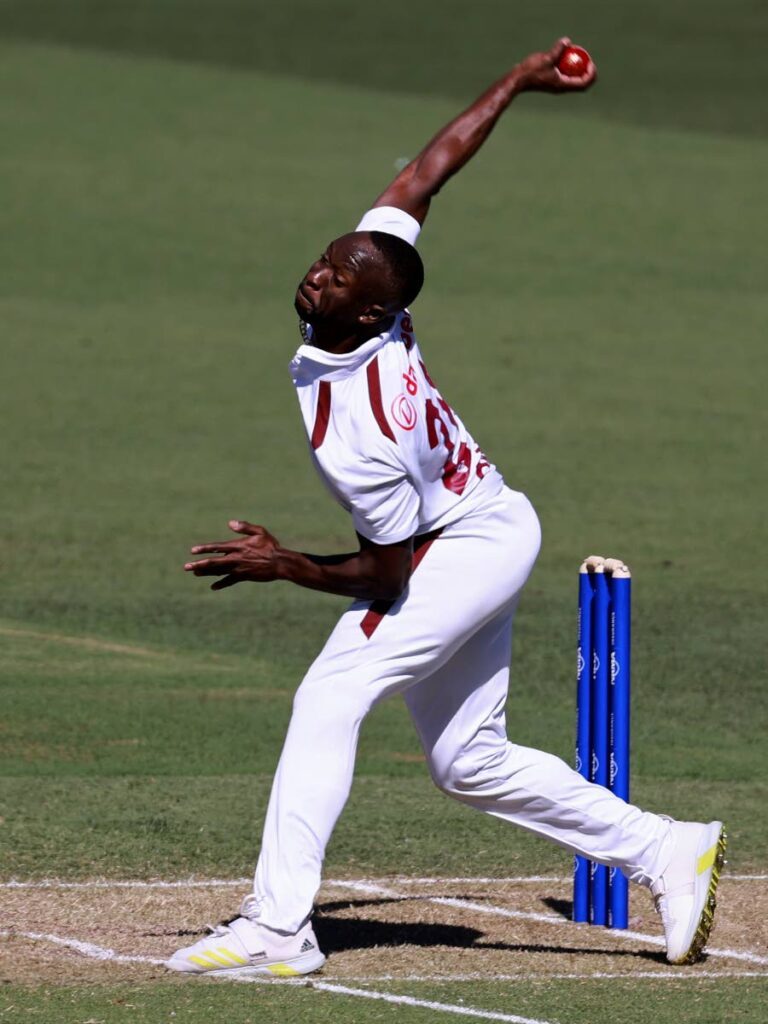 West Indies' Kemar Roach bowls to Australia on the first day of the first Test match in Adelaide, Australia, on January 17.  - AP PHOTO