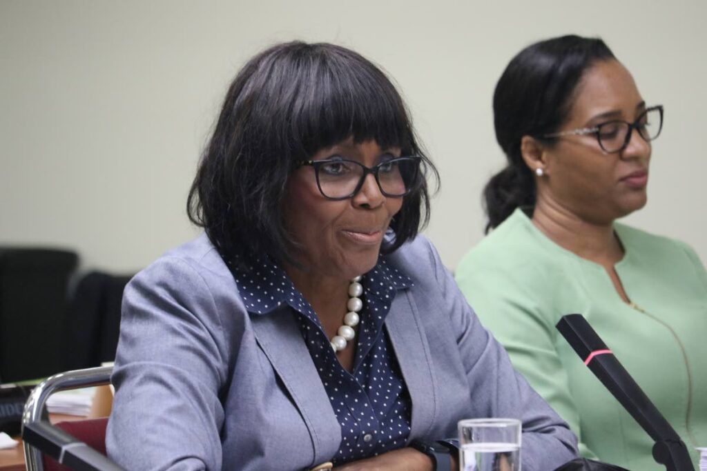 Chairman of the Regulated Industries Commission (RIC) Dawn Callender speaks before the Parliament’s Public Accounts Committee meeting on Wednesday. 
- Photo courtesy Office of the Parliament