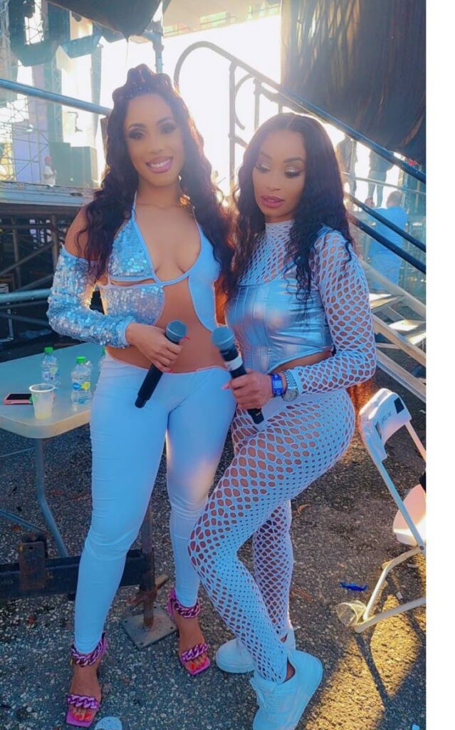 American television personality, rapper, model and actress Karlie Redd (right), released a new soca single called Messy with soca artiste Jadel (left). - 