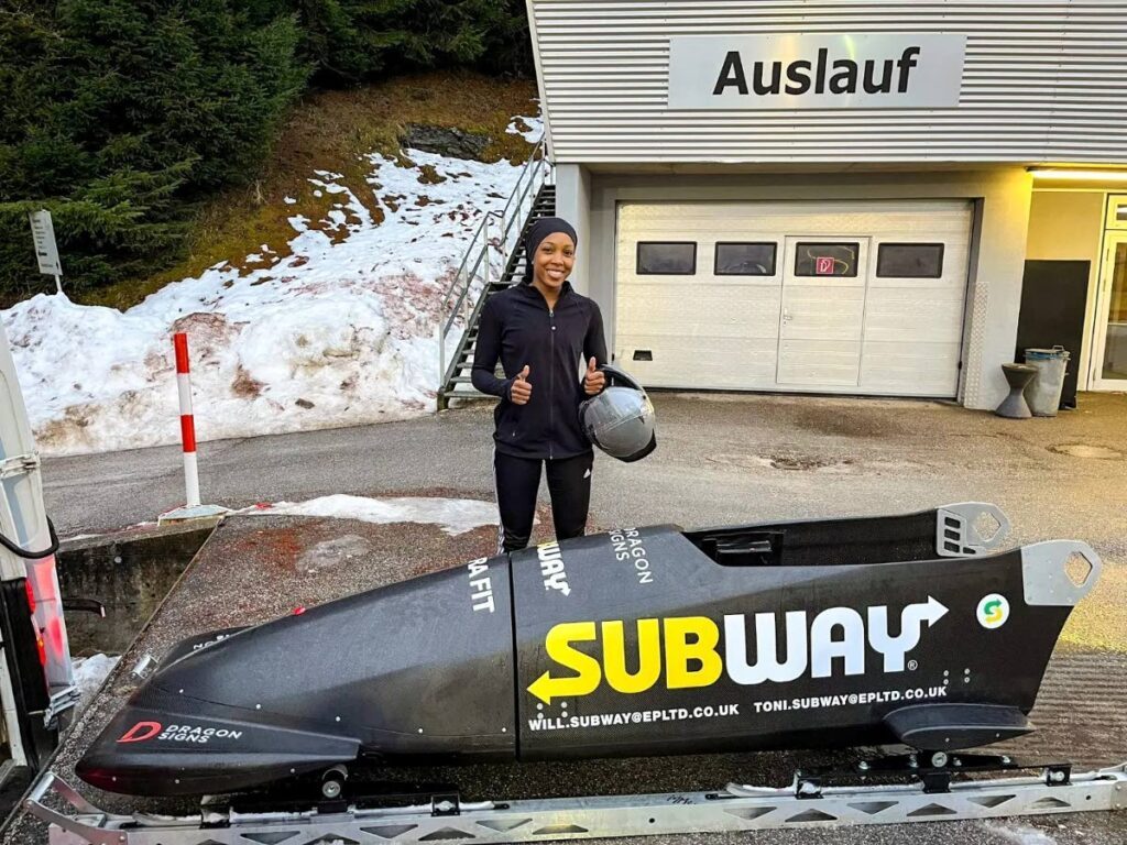 TT-born Canada-based Akenke Oliver is training to become TT's first ever female bobsleigh pilot.  - Photo courtesy TT Bobsleigh Facebook page