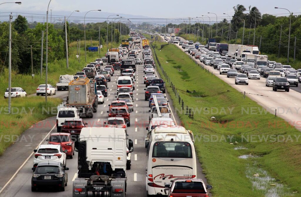 Traffic along the Uriah Butler Highway in Caroni.  - File photo by Roger Jacob