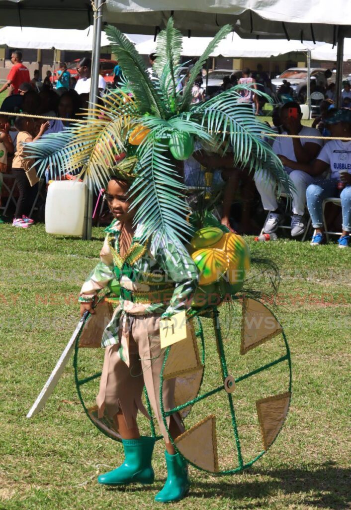 King Noel - Coconut Man from House of Jacqui's on the go at the
17th Annual Junior Carnival Parade hosted at the grounds of St Anthony's College, Morne Coco Road, Diego Martin on January 27. - File photo by Roger Jacob