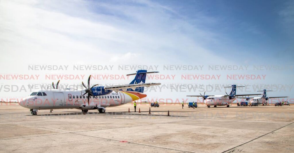 LIAT aircraft at Grantley Adams Airport, Barbados in 2019. - File photo by Jeff K Mayers
