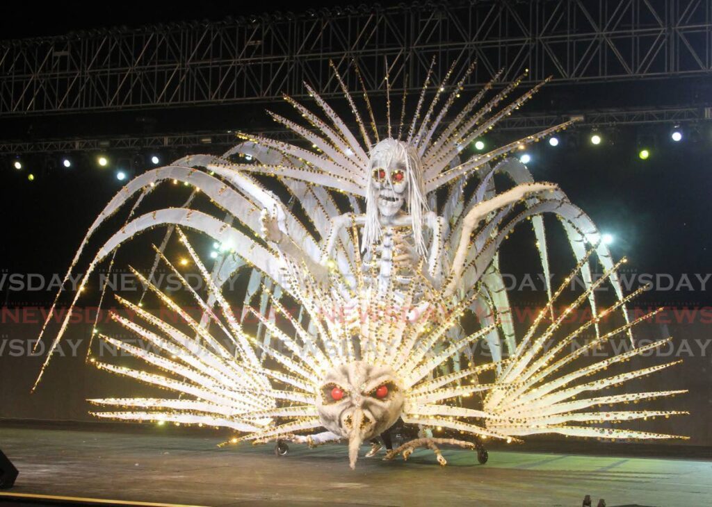 Dana Rampersad displays ́The Phantom Queeń, during the Queens segment of the Kings & Queens of Carnival, QPS, Port of Spain in 2022 - Angelo Marcelle