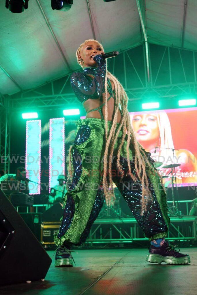 In this 2022 file photo, Nailah Blackman performs at her Origins Sokachella show at SAPA, San Fernando. Blackman won the inaugural Intellectual Chutney Monarch competition at Mid Centre Mall, Chaguanas on February 10. - Photo by Lincoln Holder 
