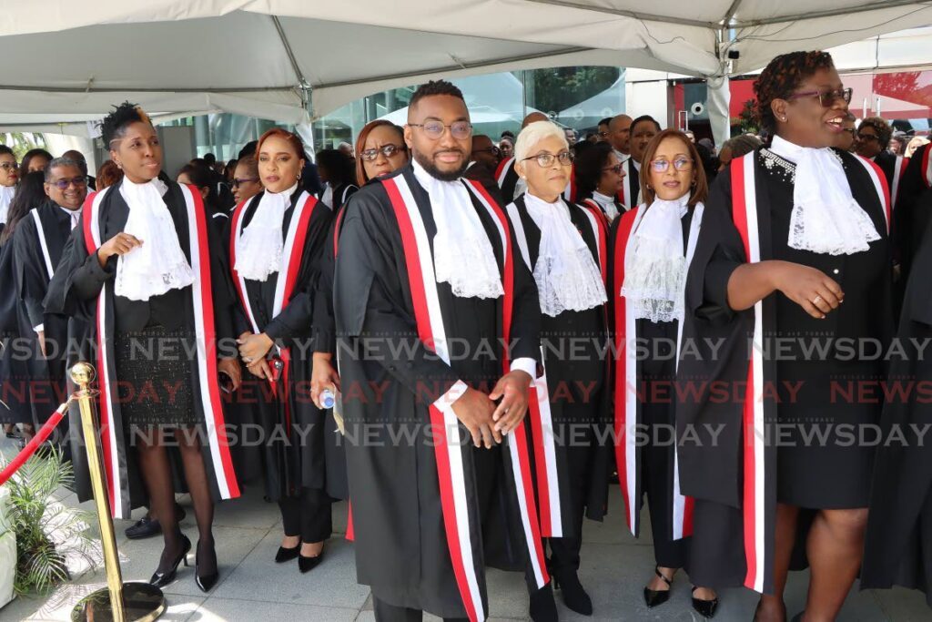 In this October 2023 file photo, High Court judges mingle after the ceremonial opening of the law term at the National Academy for the Performing Arts, Port of Spain. - Photo by Angelo Marcelle