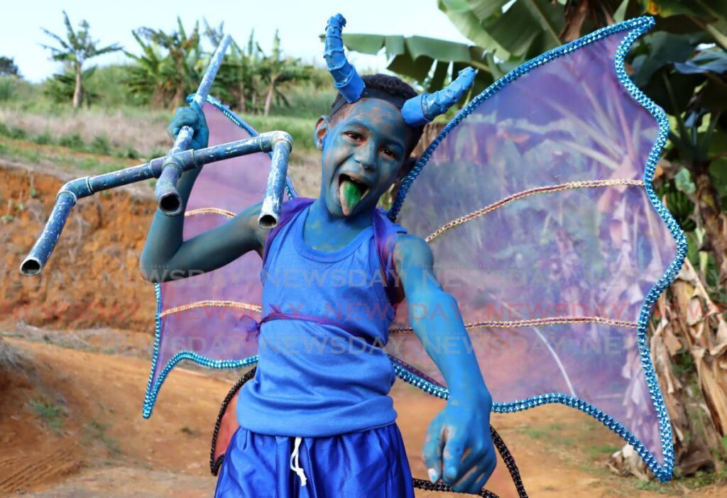 Marcel Marcano's favourite part of the blue devil character is the costume. - Photo by Ayanna Kinsale