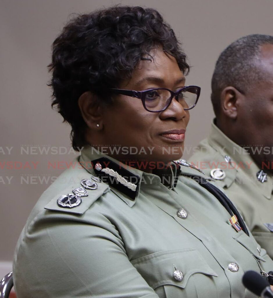 Police Commissioner Erla Harewood-Christopher on Wednesday at the JSC meeting.  - Photo by Angelo Marcelle