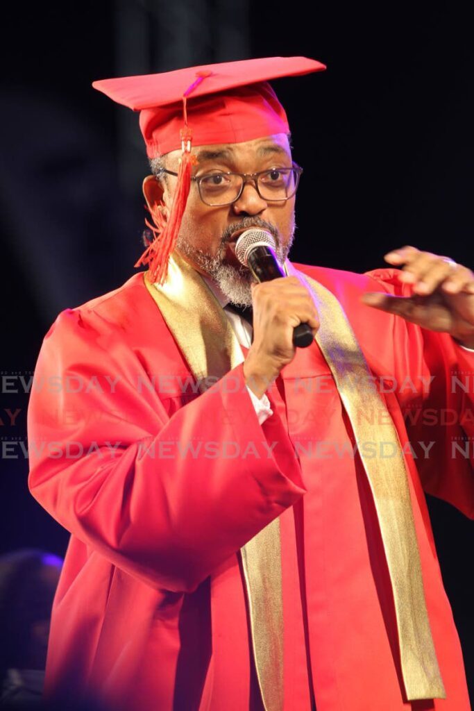 Machel Montano singing Soul of Calypso at Calypso Fiesta, Skinner Park, San Fernando.  - Photo by Lincoln Holder