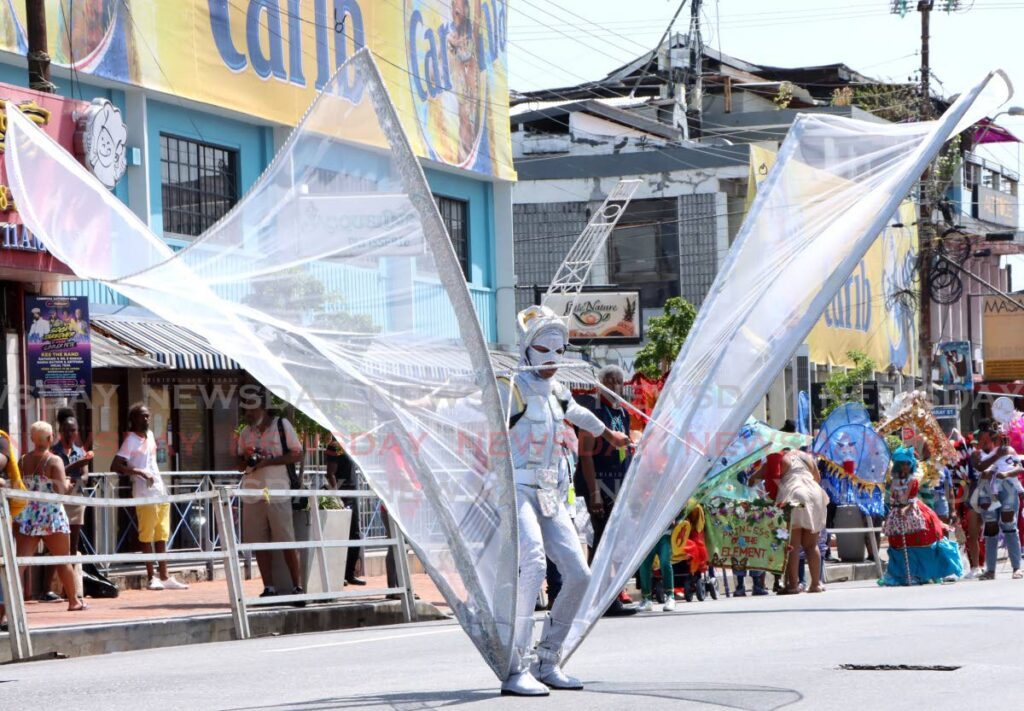Zion Alleyne portrays D Return of Callaloo during the Junior Kings and Queens and Individual prelims at Adam Smith Square, Port of Spain on Sunday.  - AYANNA KINSALE
