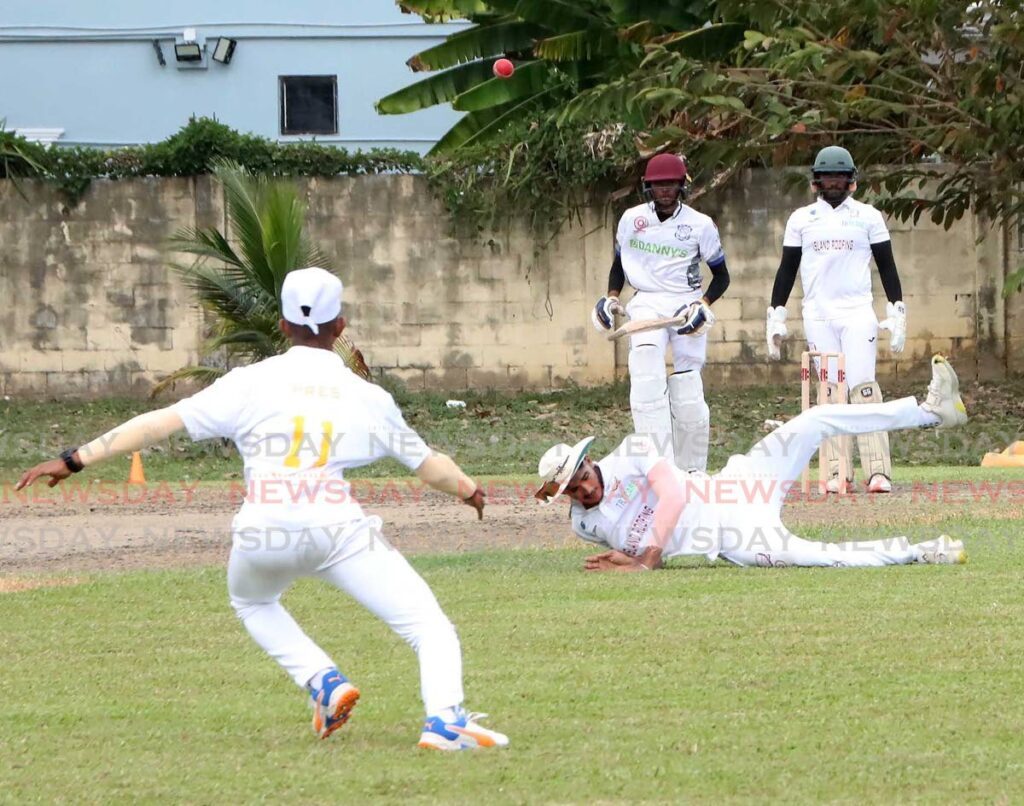 Naparima College Aarion Mohammed looks on after playing a shot against Presentation College (Chaguanas) during the Secondary Schools' Cricket League match, on Tuesday, at Presentation grounds, Chaguanas. - AYANNA KINSALE
