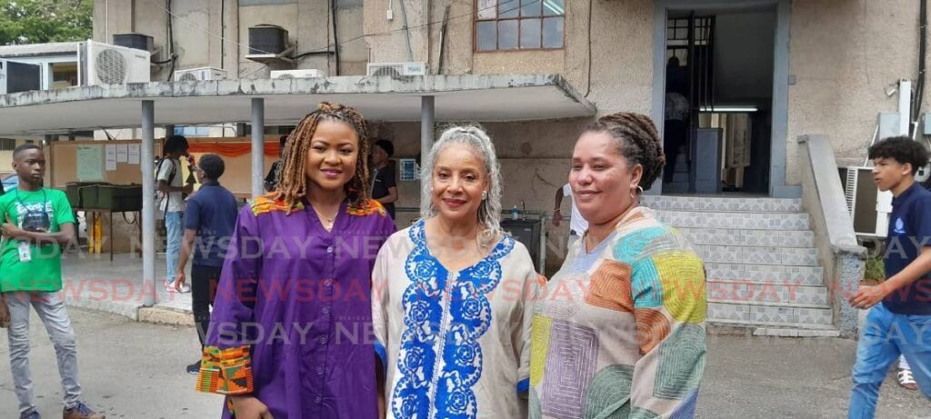 US actress Phylicia Rashad, centre, with Education Minister Dr Nyan Gadsby-Dolly, left, and Minister in the Ministry of Education Lisa Morris-Julian at a Carnival function. - Joey Bartlett
