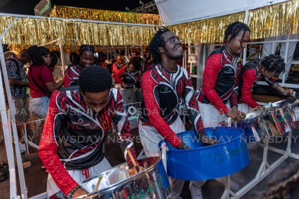 bp Renegades Steel Orchestra during the BPTT Panorama 2024 National large band finals held at the Queen's Park Savannah, Port of Spain on February 10. - Photo by Jeff K Mayers