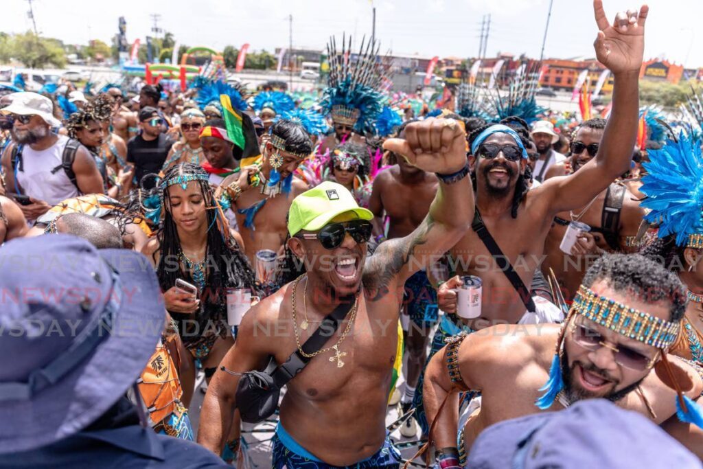 Tribe crossing the stage at the Socadrome, Hasely Crawford Stadium, Port of Spain on Carnival Tuesday. - Jeff K. Mayers