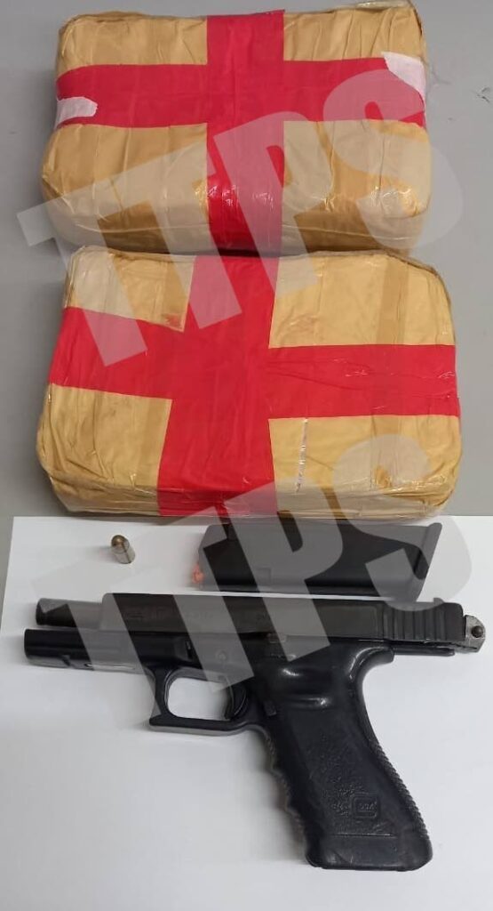Cops find gun, ammunition and ganja in Claxton Bay in an exercise between Thursday night and early Friday. - 