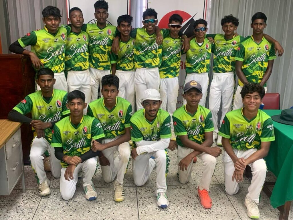 The South Under-15 Interzone team. - Photo courtesy TT Cricket Board