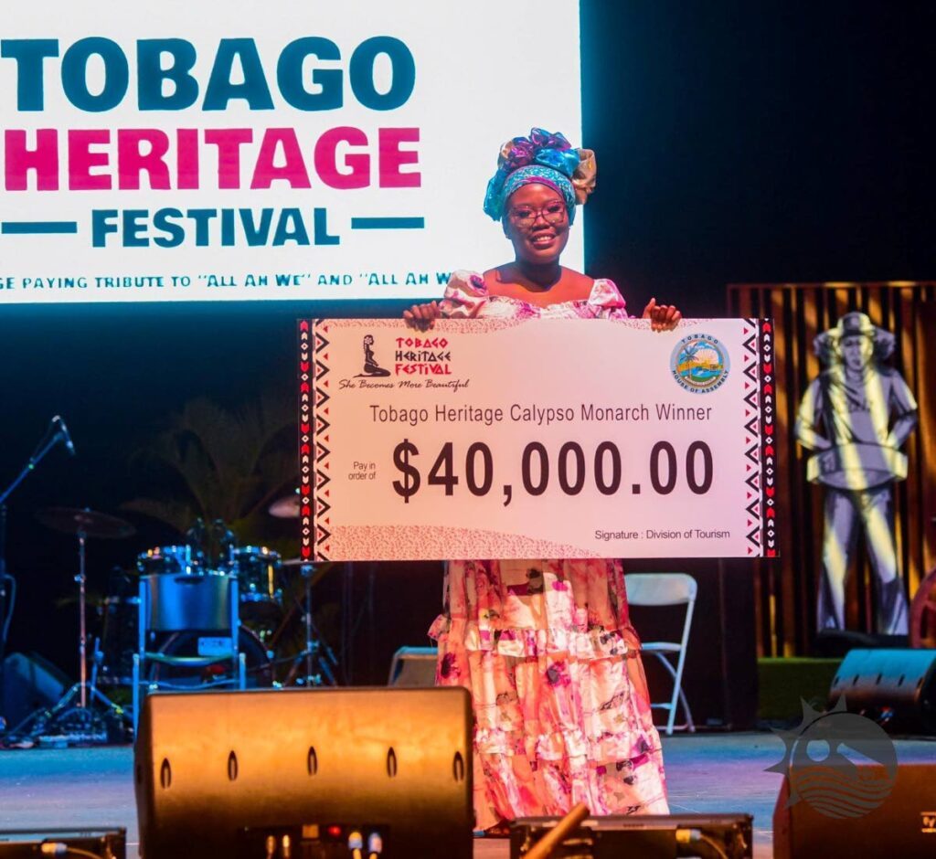 Tobago Heritage Festival calypso monarch 2023 Garve Sandy. - 