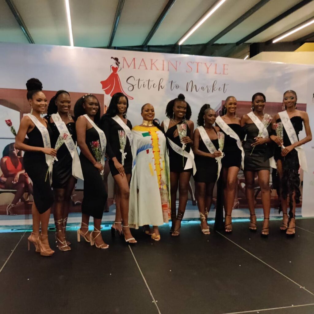 Miss Tobago 2024 finalists with pageant judge and THA education secretary Zorisha Hackett. - 