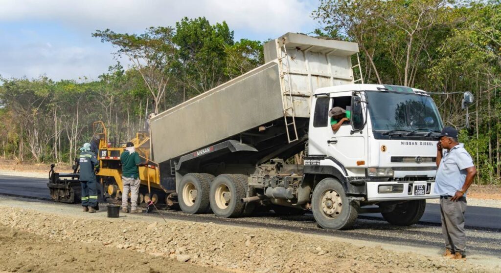 Work ongoing at the Friendship Connector Road.  - Photo courtesy DIQUD