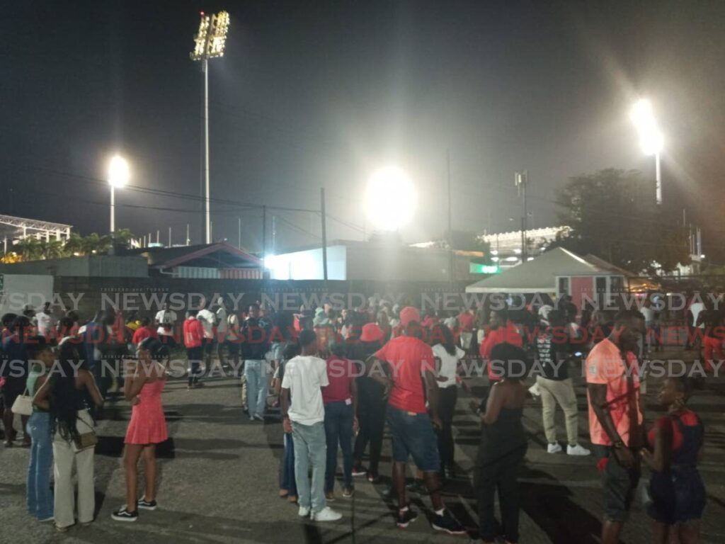 Football fans unable to get into the Hasely Crawford Stadium, Mucurapo on February 27. - Photo by Jelani Beckles