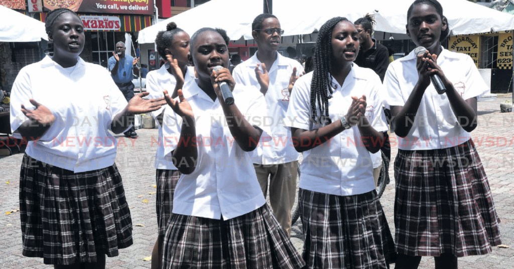 Students from Laventille Junior Life Center perform during Servol’s career fair in 2019. FILE PHOTO
