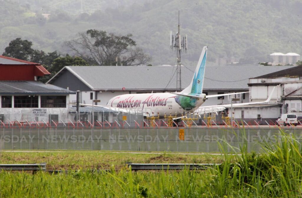 A Caribbean Airlines aircraft at the Piarco International Airport. - File photo by Roger Jacob
