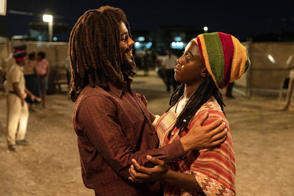 Kingsley Ben-Adir, left, and Lashana Lynch in Bob Marley: One Love. - Photo courtesy Paramount Pictures