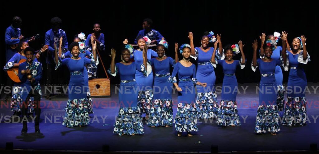 Armonias Divinas (Bishop Anstey High School Choir) performs in the Junior Parang Ensemble 19 Years and Under Final at the 35th Biennial Music Festival at Queen's Hall, St Ann's on February 27. - Photo by Faith Ayoung