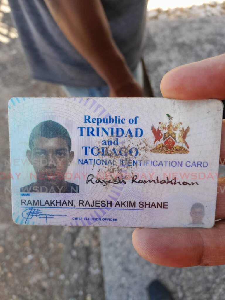Rajesh Ramlakhan's ID card - Photo by Gregory Mc Burnie