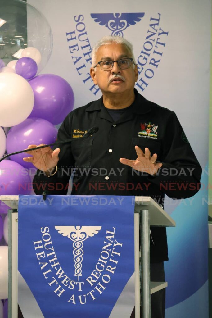 Health Minister Terrence Deyalsingh at the International Women’s Day celebration, held at the San Fernando General Hospital on March 9. - Photo by Lincoln Holder