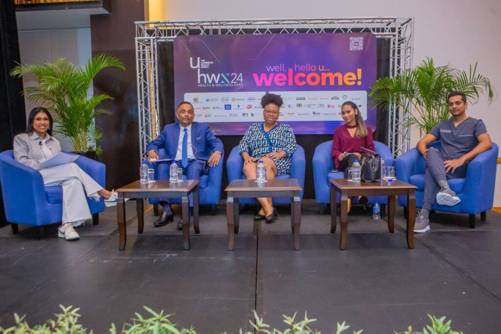 Moderator Amira Chenelle Mungal with panellists Abiola McCree of the National Gas Company (NGC), maritime industry expert Trevor Baddaloo, Dr Vasant Basdeo and psychologist Ashley Batchu.  - 