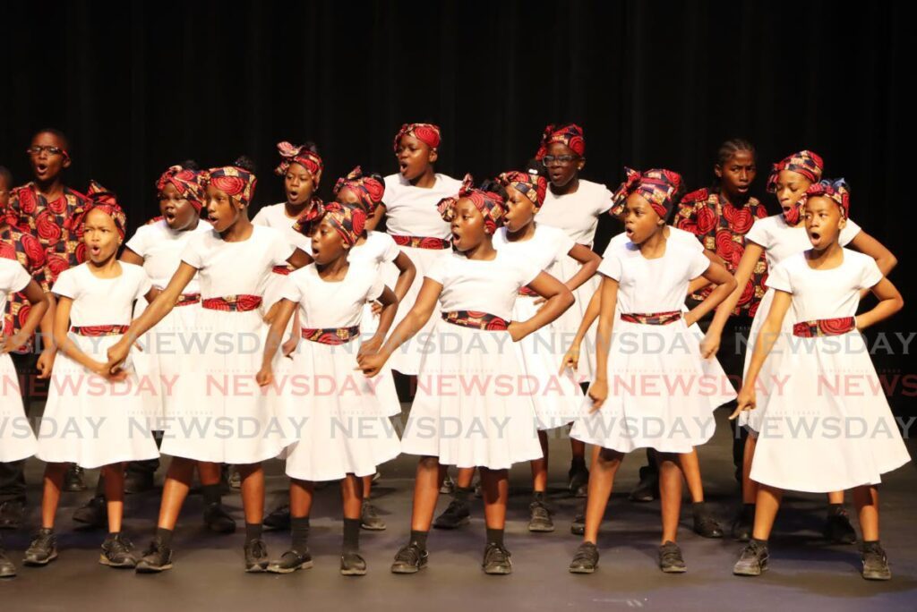 Scarborough Methodist (Tobago) won the Blanche Fraser Cup with their performance of Buddy Lindo in the Junior Primary School Folk Song choir category during the TT Music Festival at Queen's Hall, Port of Spain on Wednesday.  - AYANNA KINSALE