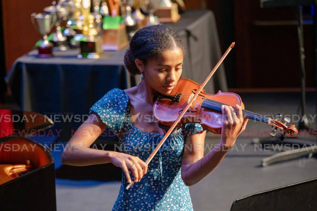 Tasmin-Jade King performing Capriccio at Music Festival at the Queen's Hall on Saturday.  - Photo by Jordan Briggs 