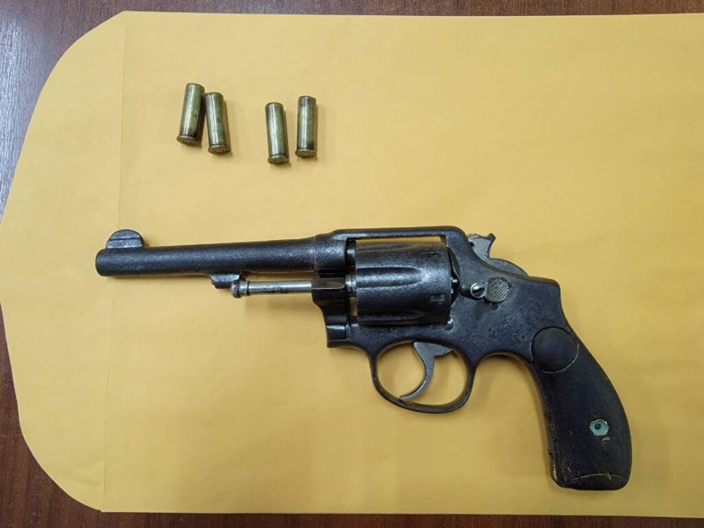 A .38 revolver and four rounds of ammunition. - Photo courtesy TTPS 