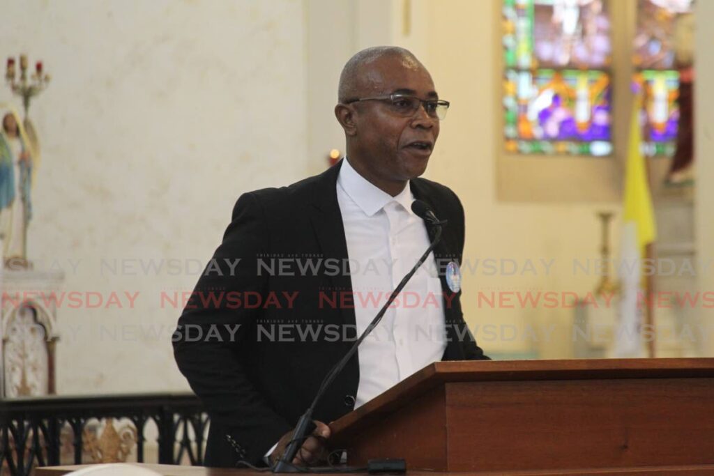 Roland Hutchinson, brother of Pete Noray, aka Pecka, at the Holy Rosary RC Church, corner of Park and Henry St, Port of Spain on March 27. - Photo by Faith Ayoung