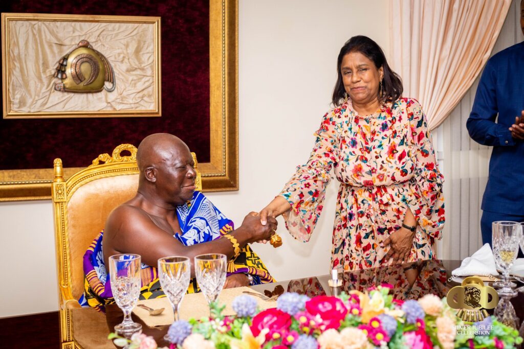 Minister of Trade and Industry, Paula Gopee-Scoon met with Asantehene Otumfuo Osei Tutu II during a trade mission to Ghana from March 11-17.  - Photo courtesy Paula Gopee-Scoon's Facebook Page