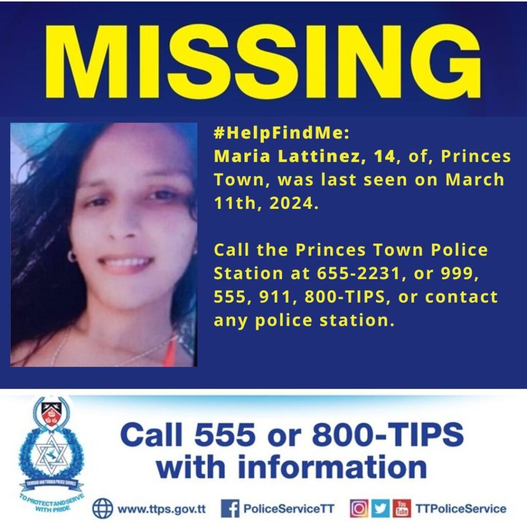 MISSING: Maria Lattinez, 14, of Princes Town