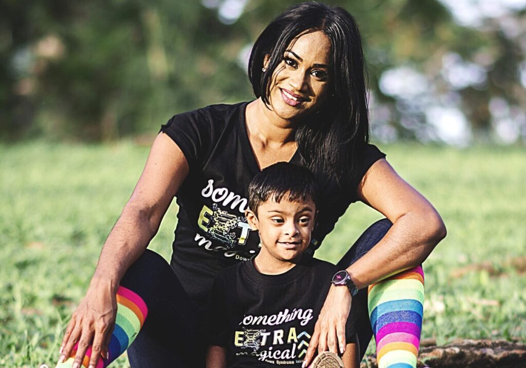 Kavita Singh and her five-year-old son Levi Samai who was diagnosed with Down Syndrome at birth. - 