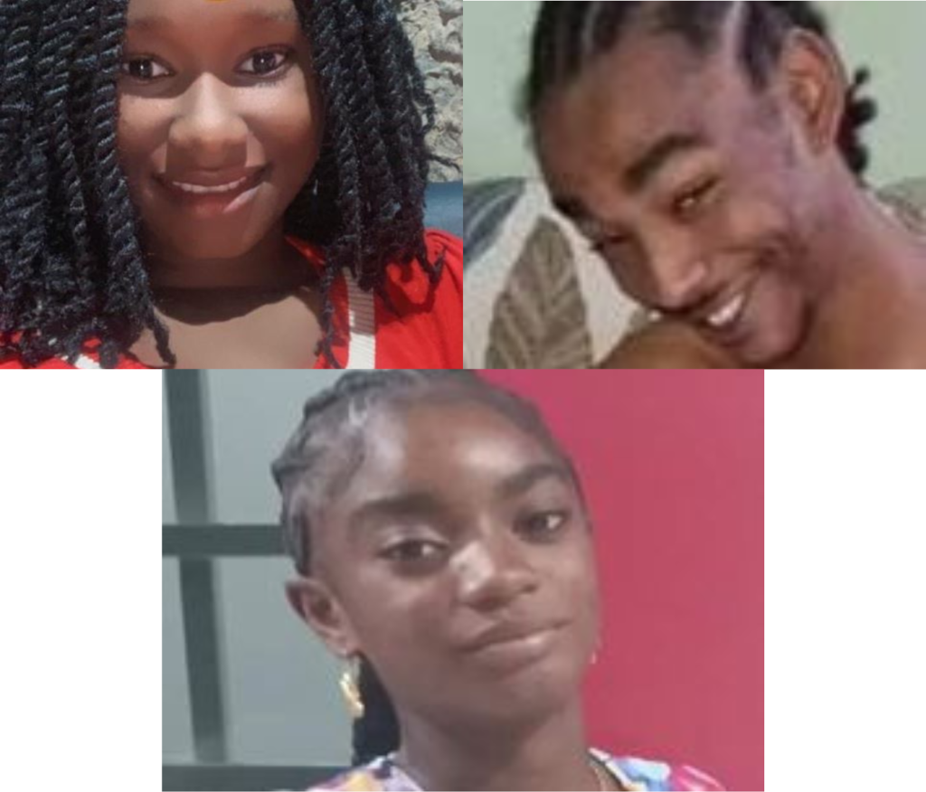 Aliyah Ferguson, 13, of Carenage, K'mya Bishop, 14, of Barataria and Ishamel Roberts, of Plymouth have been reported missing. 