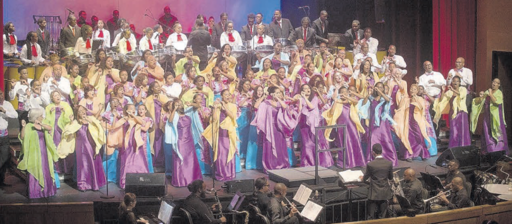The Marionettes Combined Choir performs with All Stars Steel Orchestra conducted by Dr Roger
Henry on March 24 at Queen’s Hall, St Ann’s. PHOTOS BY Mark Lyndersay.