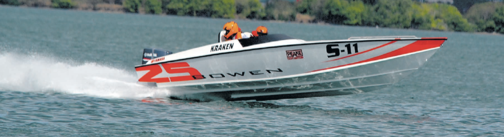Kraken competes in the Spec Class at the 2024 National Championship Series during the TT Powerboat
Association’s second regatta at the TT Yacht Club, Glencoe on Sunday. PHOTO BY RONALD DANIEL