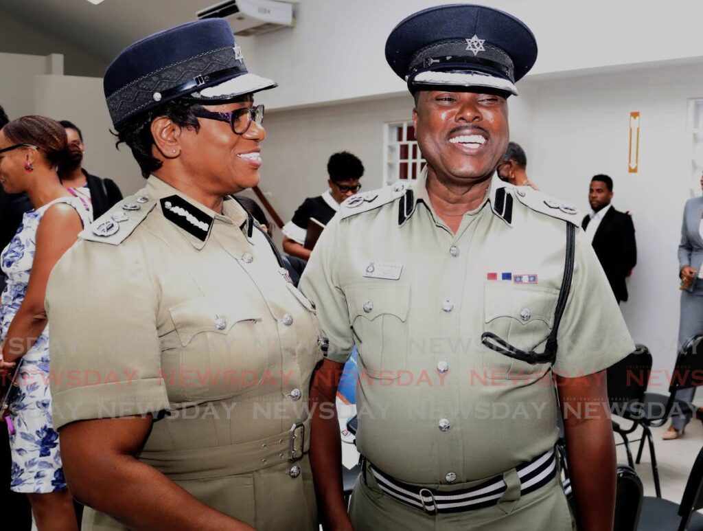 Police Commissioner Erla Harewood-Christopher and ACP Collis Hazel 