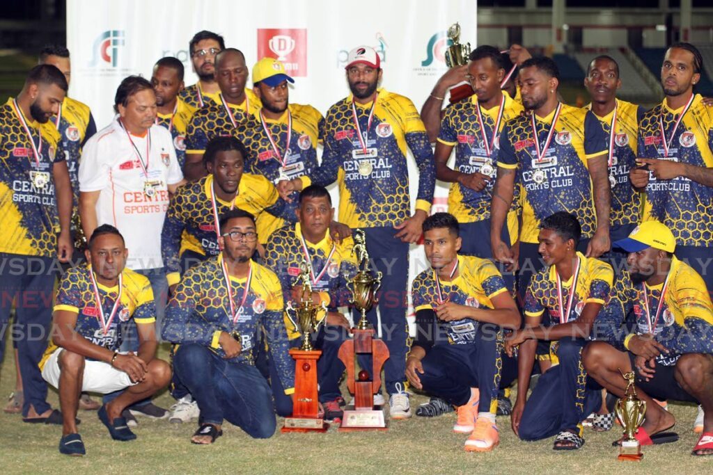 In this file photo, Central Sports cricket club celebrate winning the TT Cricket Board’s T20 Festival, on May 27, 2023.  - Lincoln Holder