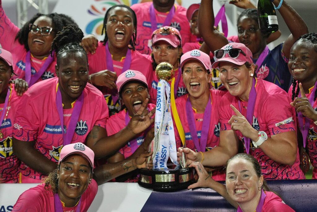 Barbados Royals celebrate winning the 2023 Women's Caribean Premier League. The 2024 edition of the tournament takes place between August 21-29 and will be hosted by Trinidad and Tobago. - File photo