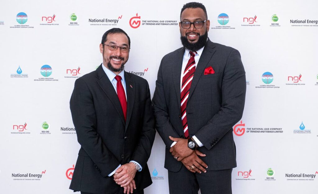 Energy Minister Stuart Young, left, and NGC chairman Dr Joseph Ishmael Khan. - Photo courtesy NGC