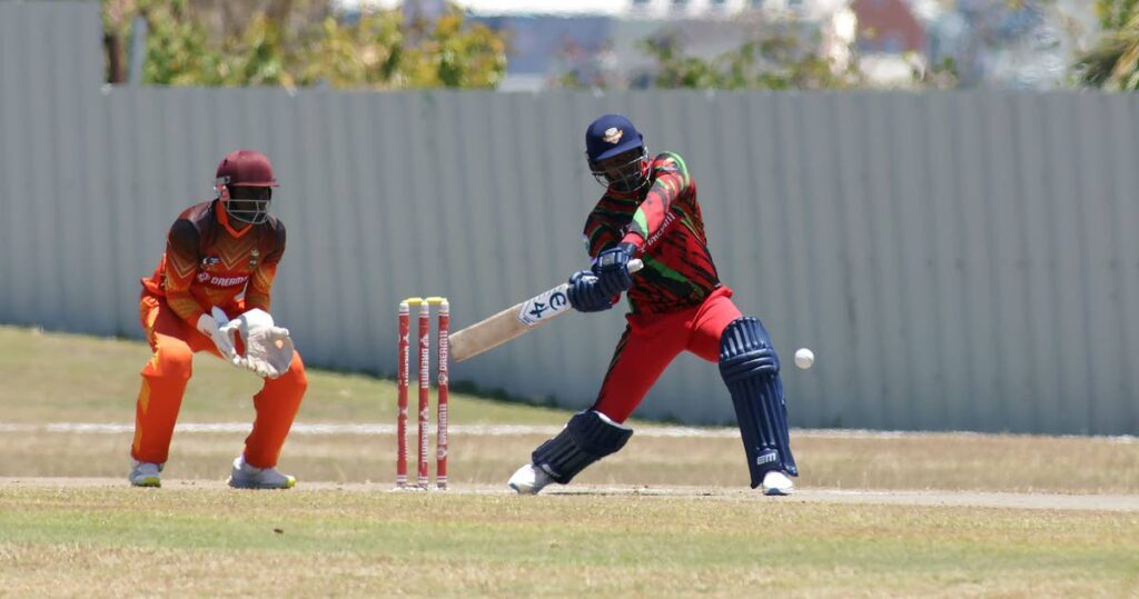 Pirate's Bay Raiders' Navin Stewart in action in the Dream11 Bago T10 at Shaw Park Recreation Ground on March 31.  - 