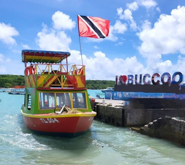 The glass-bottom boat forced to turn back by the Coast Guard over the weekend as it made its way to the Buccoo Marine Park. -